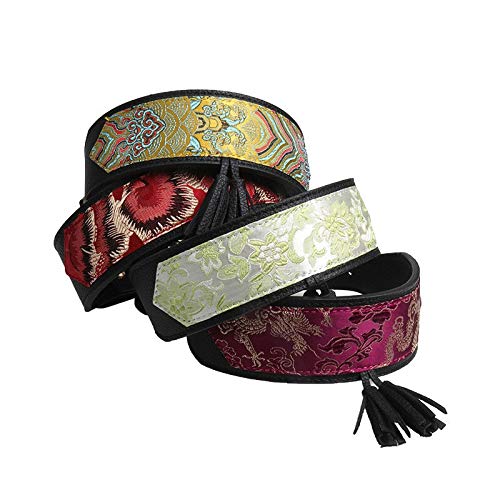XUXIN Zhaochen Collar de Perro Cuero impresión de la Flor de Pitbull Collar de Perrito del Animal doméstico Collar for Perros Galgo Mediana Grande Doberman Pitbull Collar de Perro