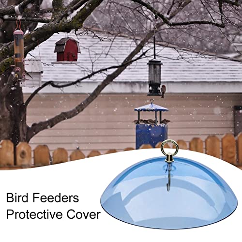 Yusheng Cubierta de Lluvia para comedero de pájaros, cúpula Protectora Transparente para Deflector de Ardilla, cúpula Protectora para comederos de Gusanos de harina, 10 Pulgadas, Azul, Rojo, Blanco