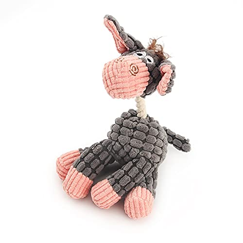 ZHHOOHAG Juguetes de mascicio para Perros Pequeño Perro Juguete Lindo Dibujos Animados Burro Cachorro Gato Mascota Juguete mordida Resistente al Juguete de Sonido Juguete de Perro (Color : Gray)