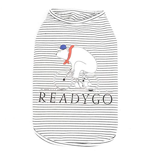 Zunea Camisetas para perros pequeños Chico Chaleco a rayas Verano Tank Top Ropa de Cachorro Mascota Gatos Camiseta Algodón Suave Ropa Chihuahua Ropa Negro XXL